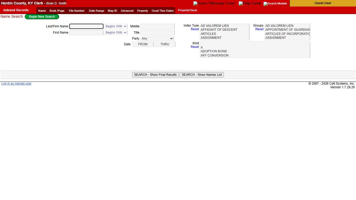 eSearch | Name Search